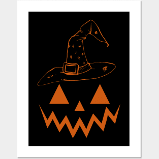 witch pumpkin Posters and Art